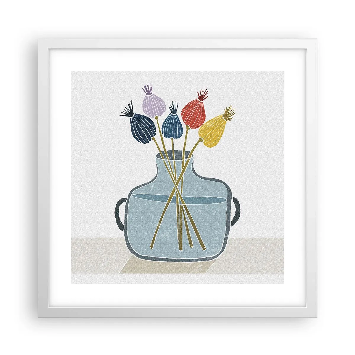 Poster in een witte lijst - Alsof hij met maanzaad heeft gezaaid - 40x40 cm