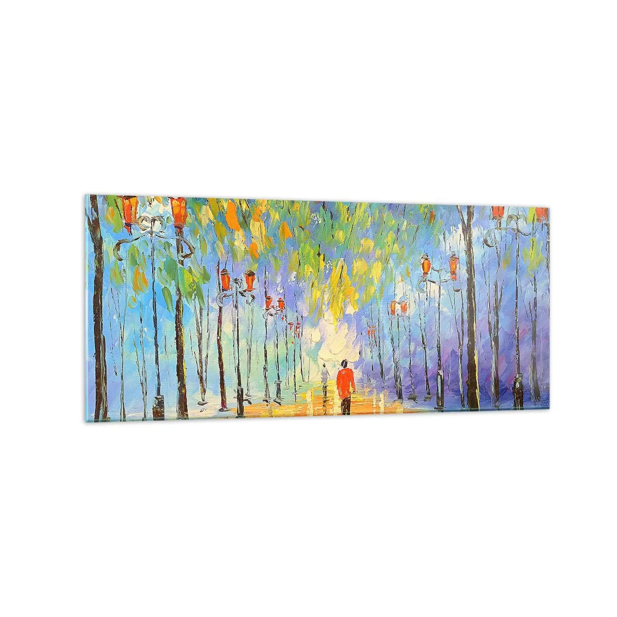 Schilderen op glas - Nachtlied van regen - 120x50 cm