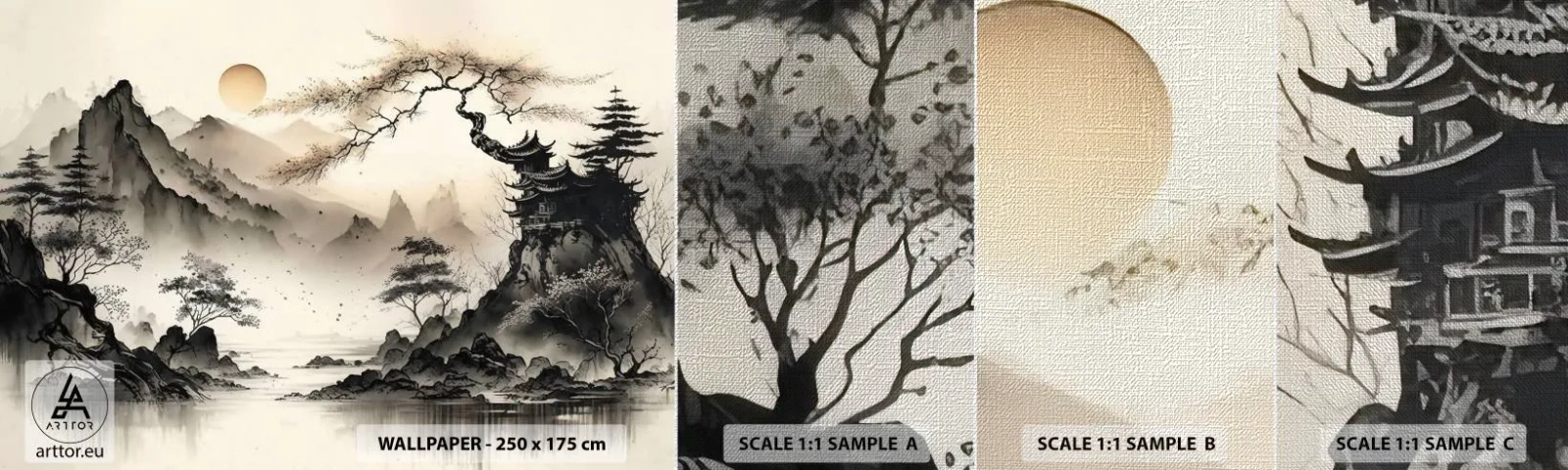 Fotobehang Monster Premium Canvas - De unieke charme van het Oosten - Azië, Japan, Weergave - 100x30 cm