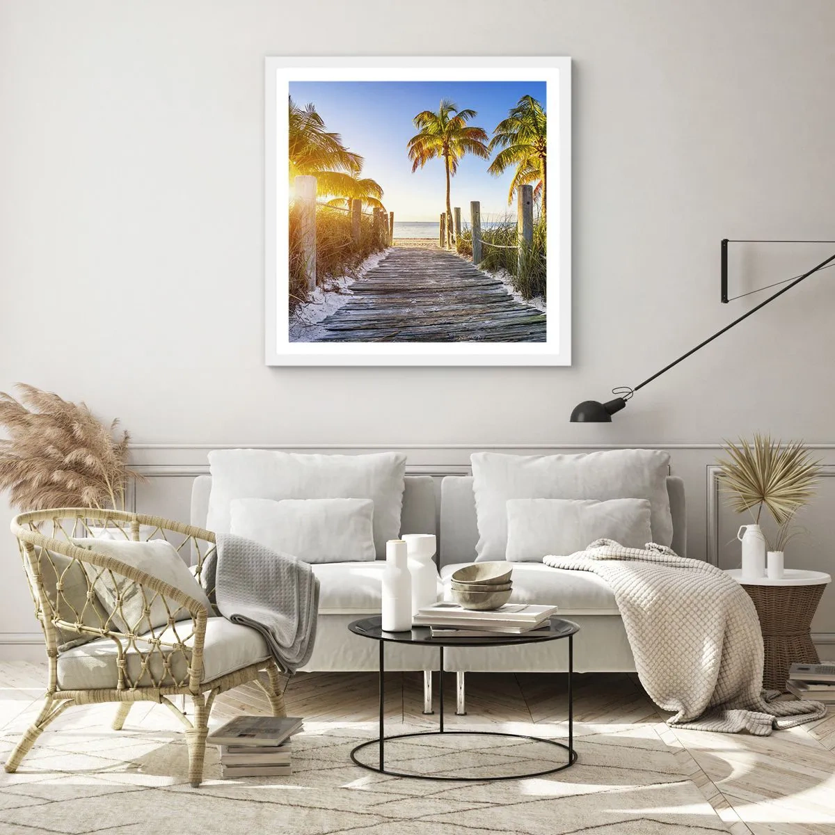 Poster in een witte lijst - Rechtstreeks naar het paradijs - 40x40 cm