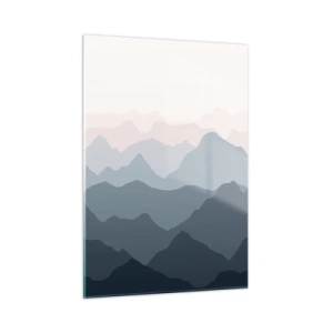 Schilderen op glas - Golven van de bergen - 50x70 cm