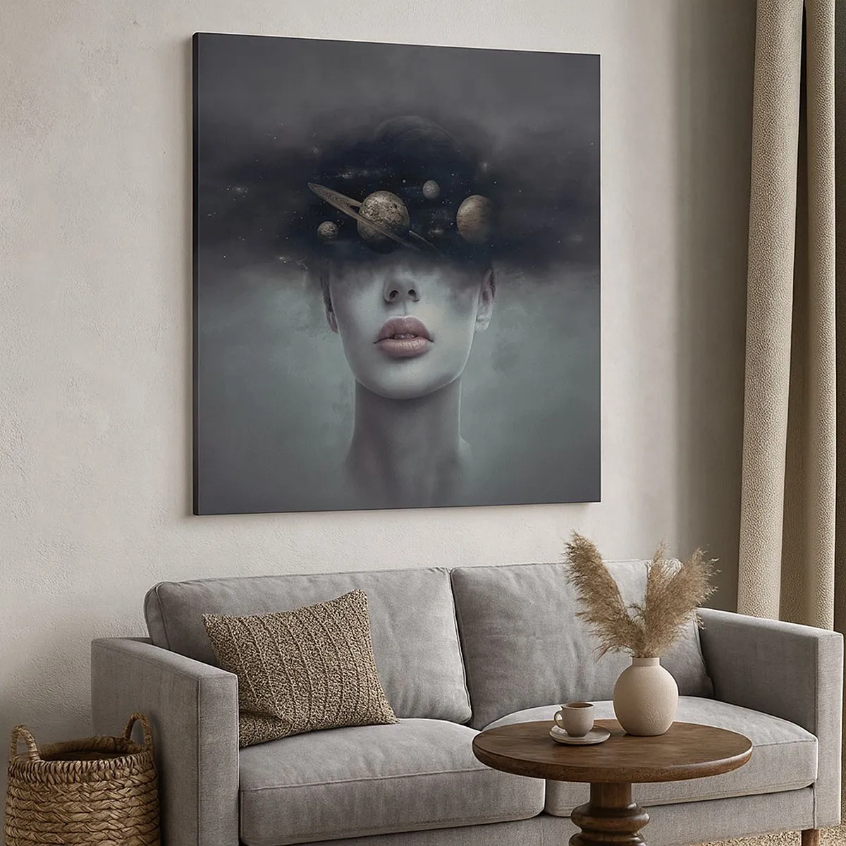 Schilderen op canvas - En de planeten worden gek... - 30x30 cm