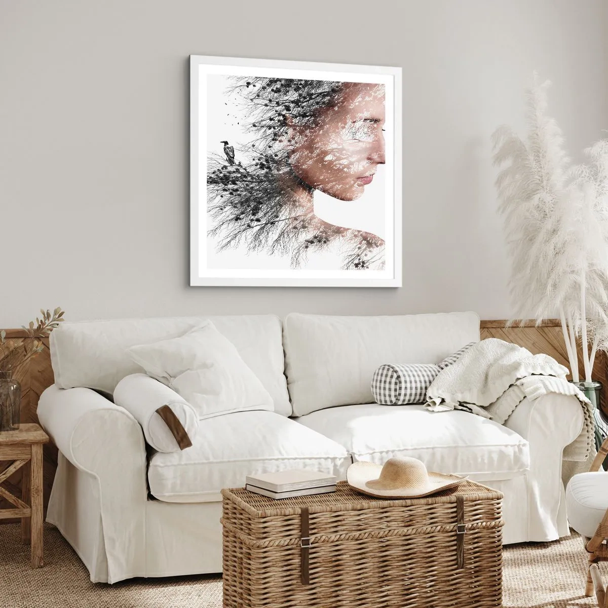 Poster in een witte lijst - De geest van het bos - 30x30 cm