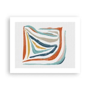 Poster - Abstractie met een vriendelijke glimlach - 50x40 cm