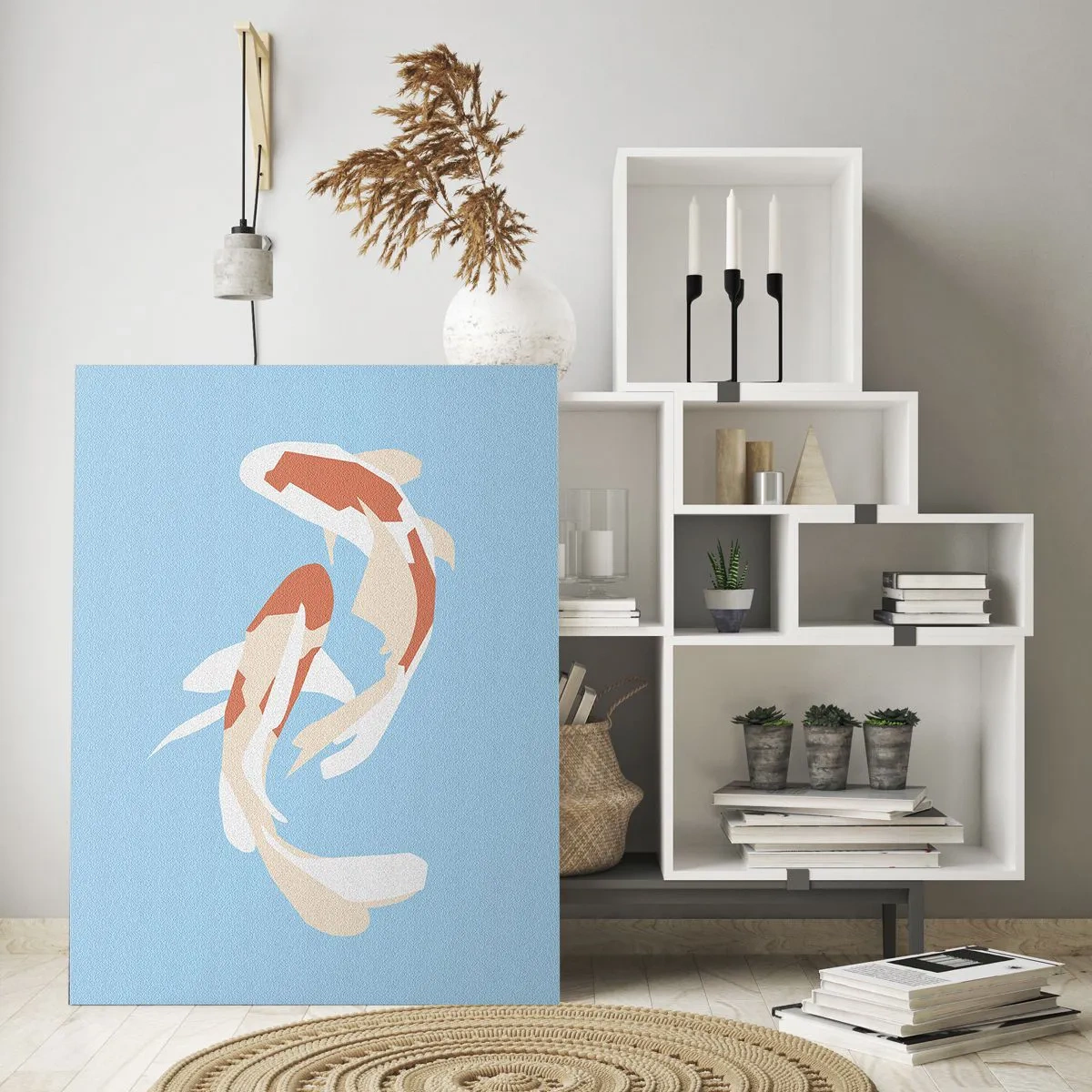 Schilderen op glas - Spontaan synchroonzwemmen - 80x120 cm