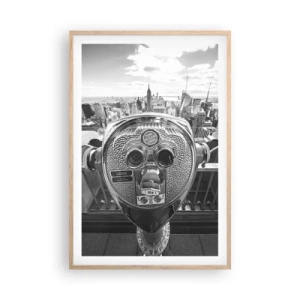 Een poster in een licht eiken lijst - Stad boven de steden - 61x91 cm