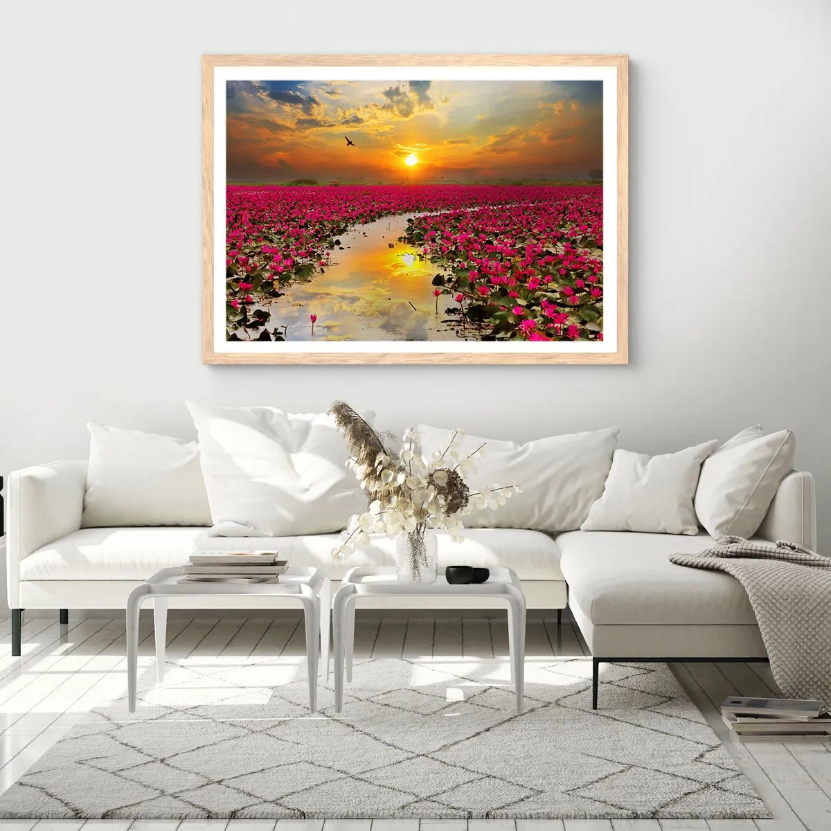 Een poster in een licht eiken lijst - Het geheime leven van het meer - 100x70 cm