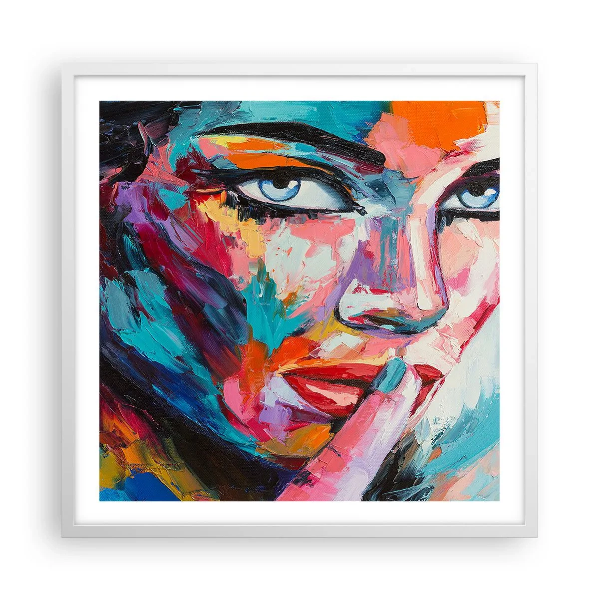 Poster in een witte lijst - Ons eerste geheim - 60x60 cm