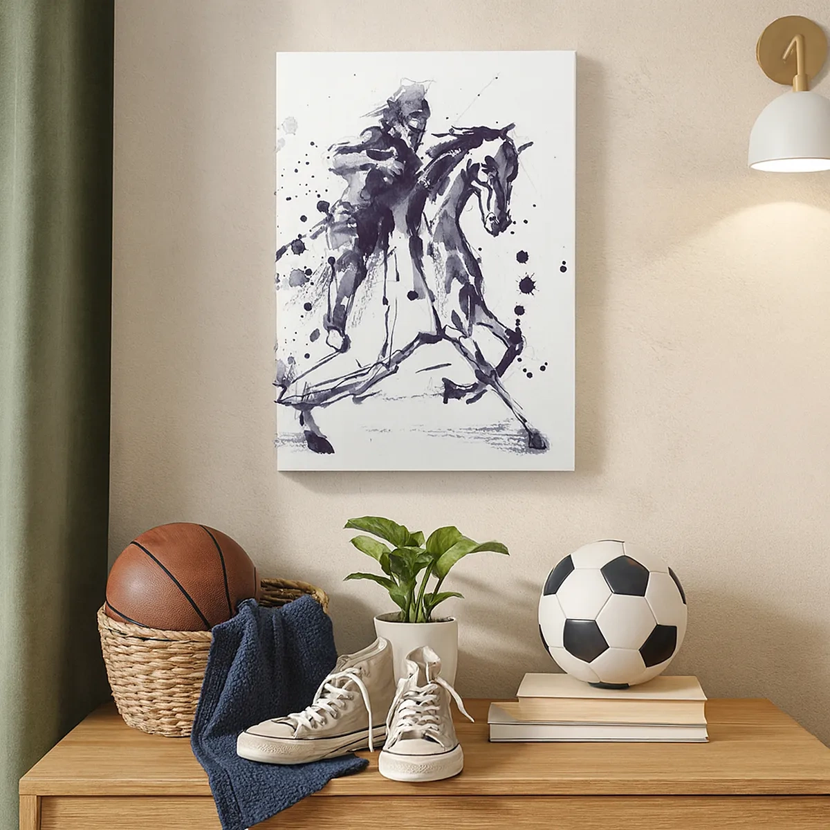 Schilderen op canvas - Zwarte ridder - 50x70 cm