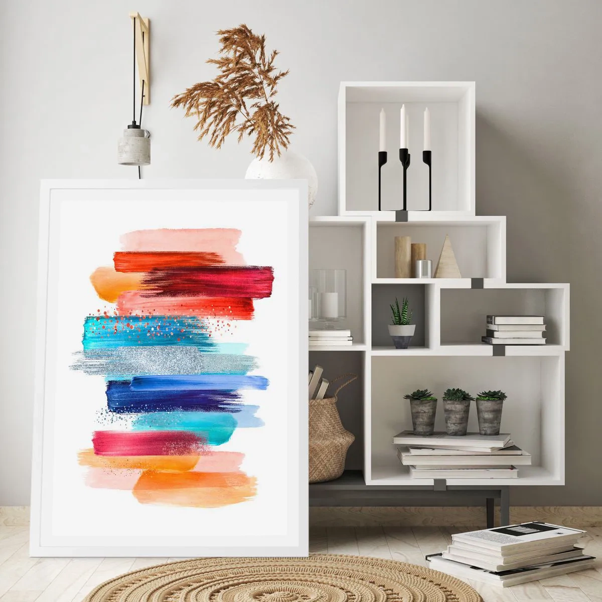 Poster in een witte lijst - Omhoog en omlaag - 70x100 cm