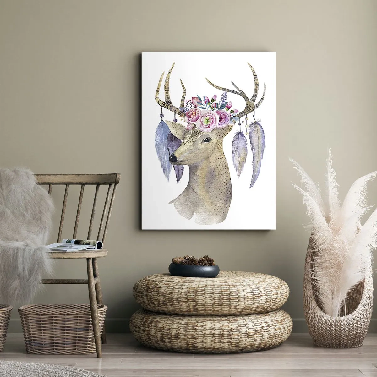 Schilderen op canvas - Zielgids - zachtaardig, onschuldig - 65x120 cm