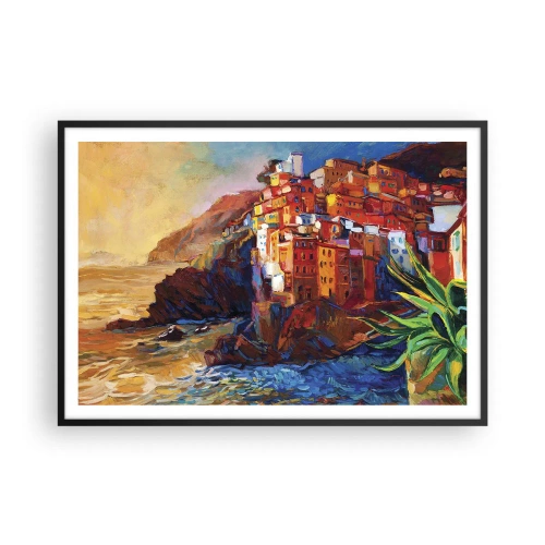 Poster in een zwarte lijst - Italiaanse sfeer - 100x70 cm