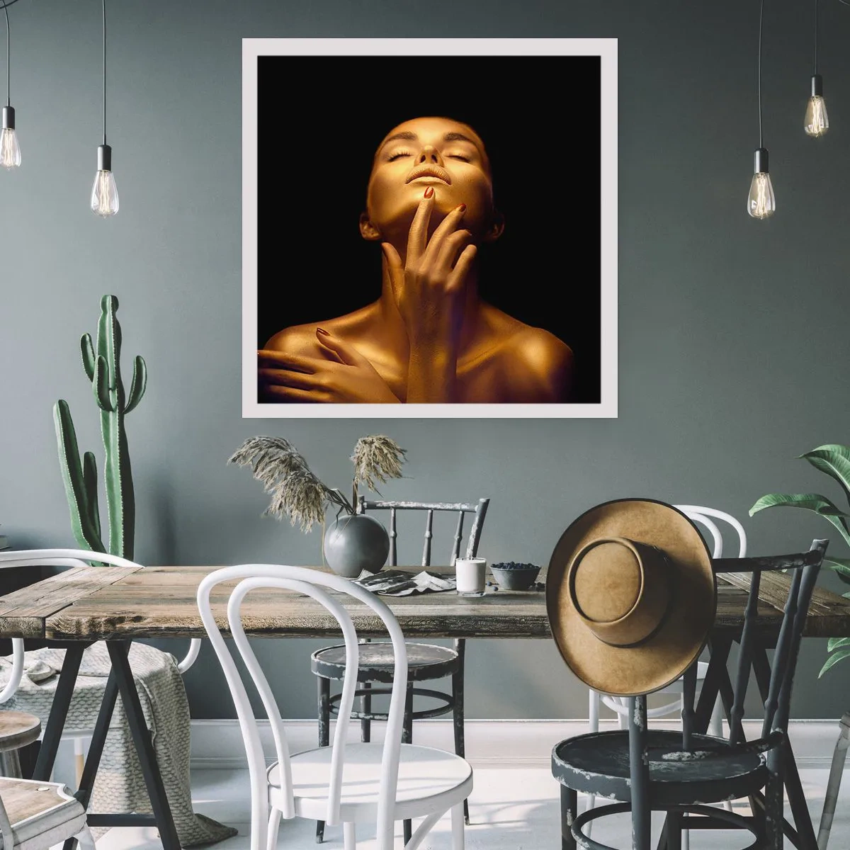 Poster - Als gouden zijde - 60x60 cm