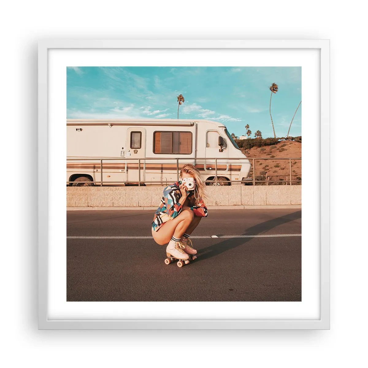 Poster in een witte lijst - Lach alsjeblieft! - 50x50 cm