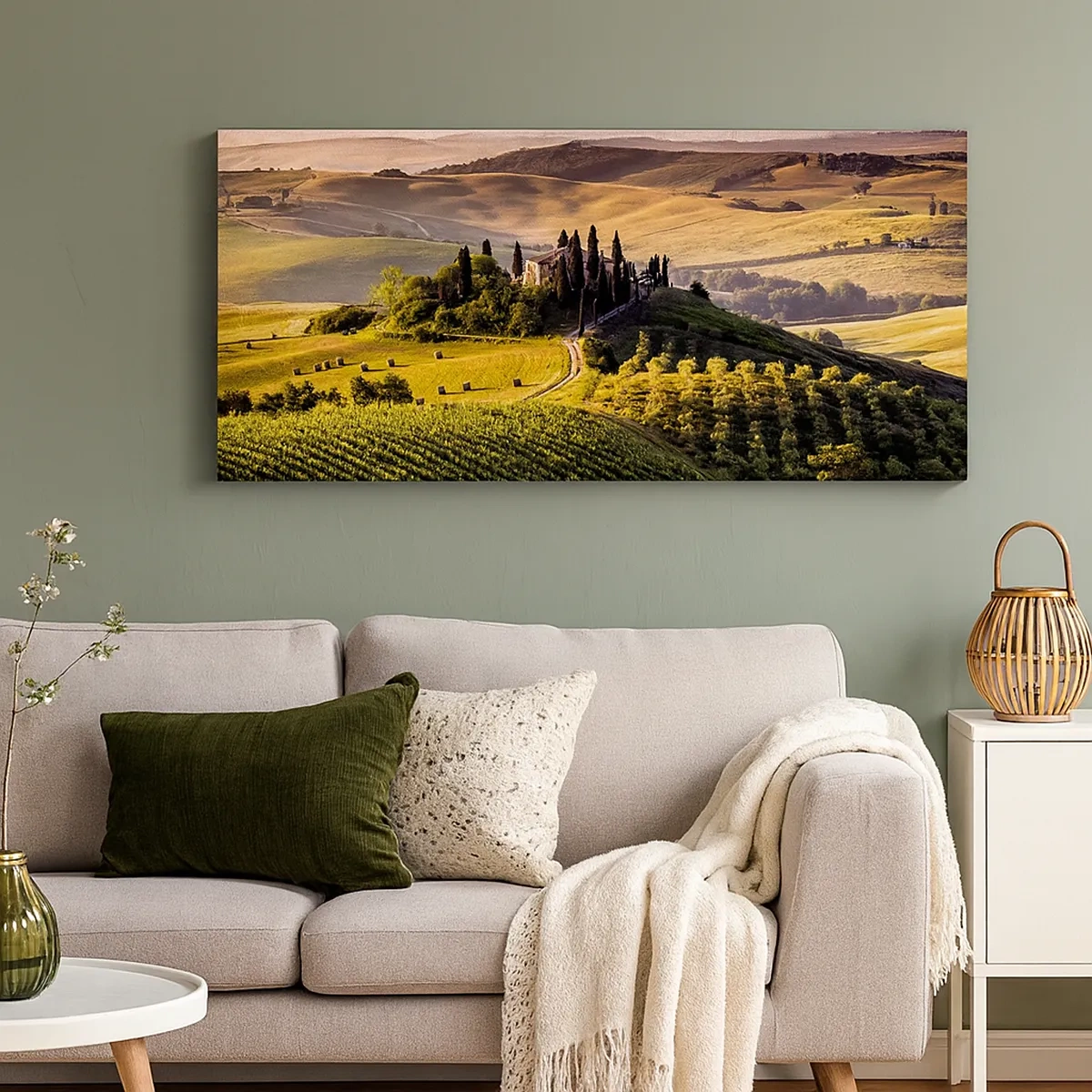 Schilderen op canvas - Arcadia - het Toscaanse landschap - 30x30 cm
