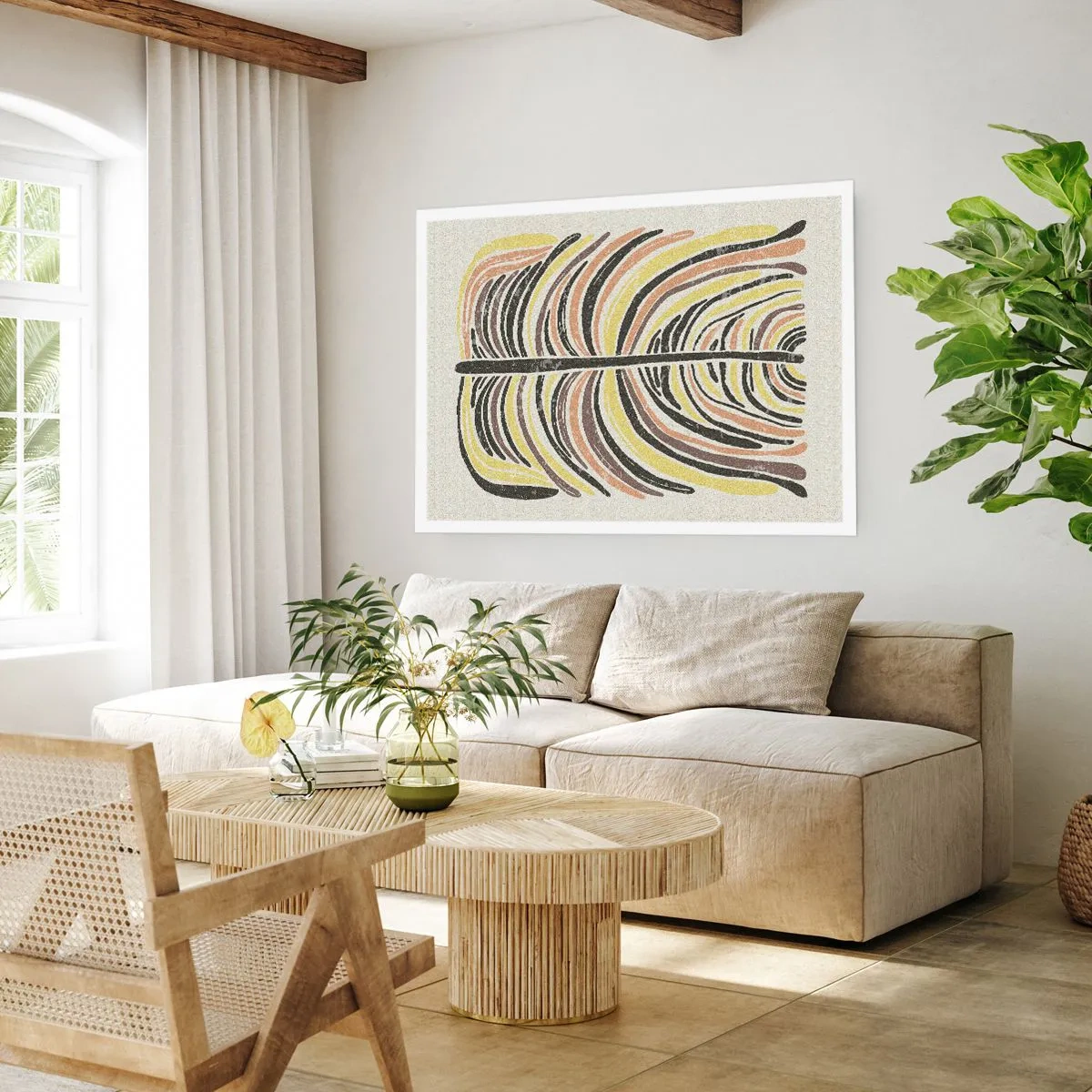 Poster - Abstractie vol leven - 100x70 cm