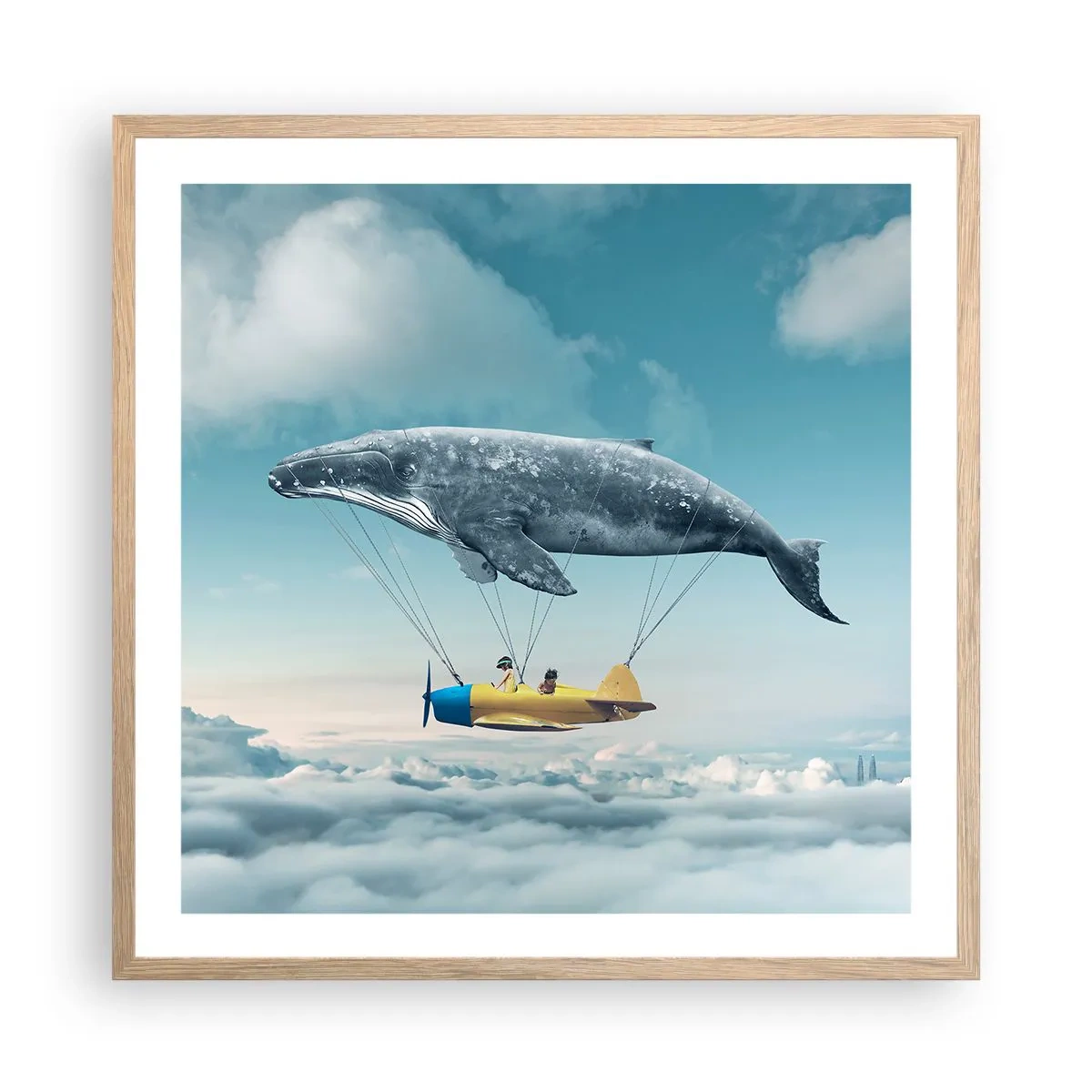 Een poster in een licht eiken lijst - Waarom niet? - 60x60 cm