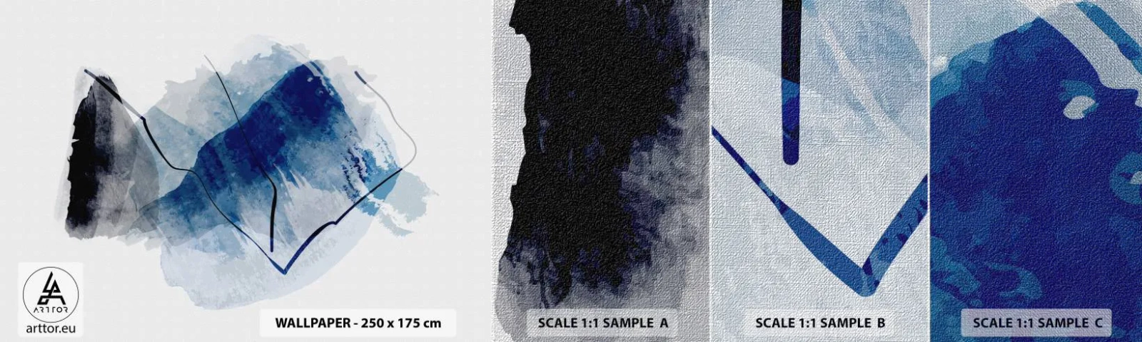 Fotobehang Monster Premium Canvas - Ijsberg - Abstractie, Deel, Moderne kunst - 100x30 cm