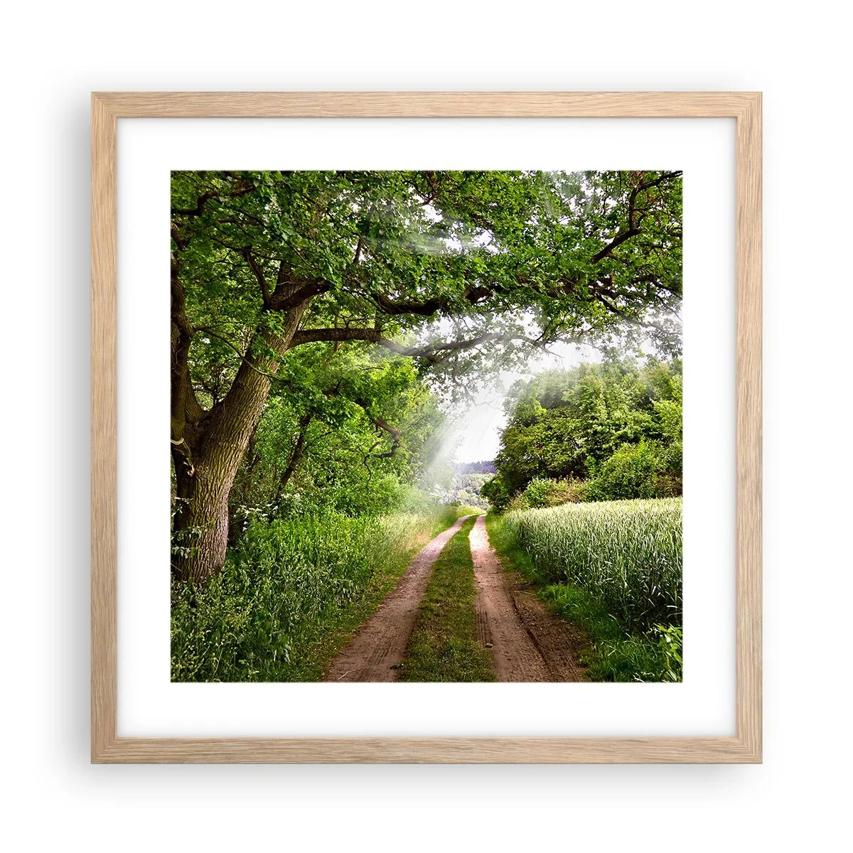 Een poster in een licht eiken lijst - Et in Arcadia ego - 40x40 cm