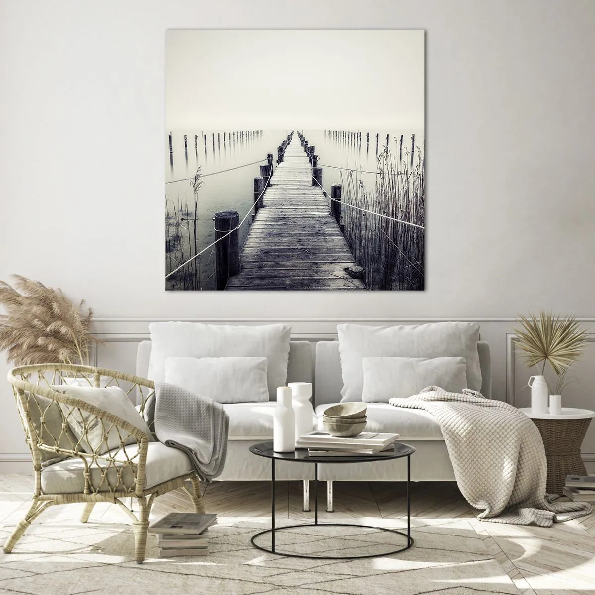 Schilderen op glas - Dompel jezelf onder in vrede - 70x70 cm