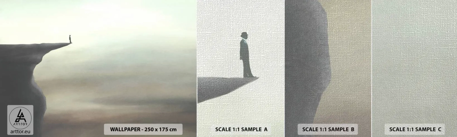 Fotobehang Monster Premium Canvas - Omhoog, natuurlijk! - klif, Natuur, Toerist - 100x30 cm