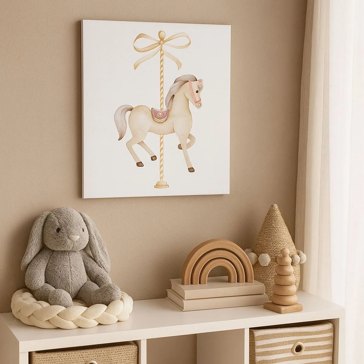 Schilderen op canvas - Een sierlijke draf - 30x30 cm