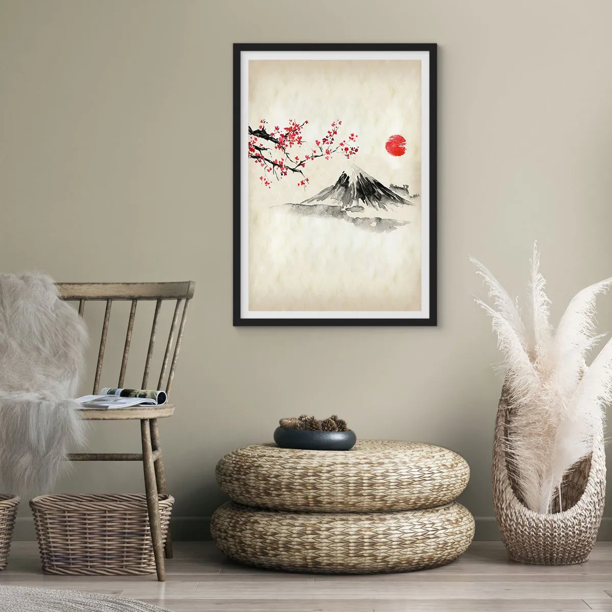 Poster in een zwarte lijst - Houd van Japan - 30x40 cm