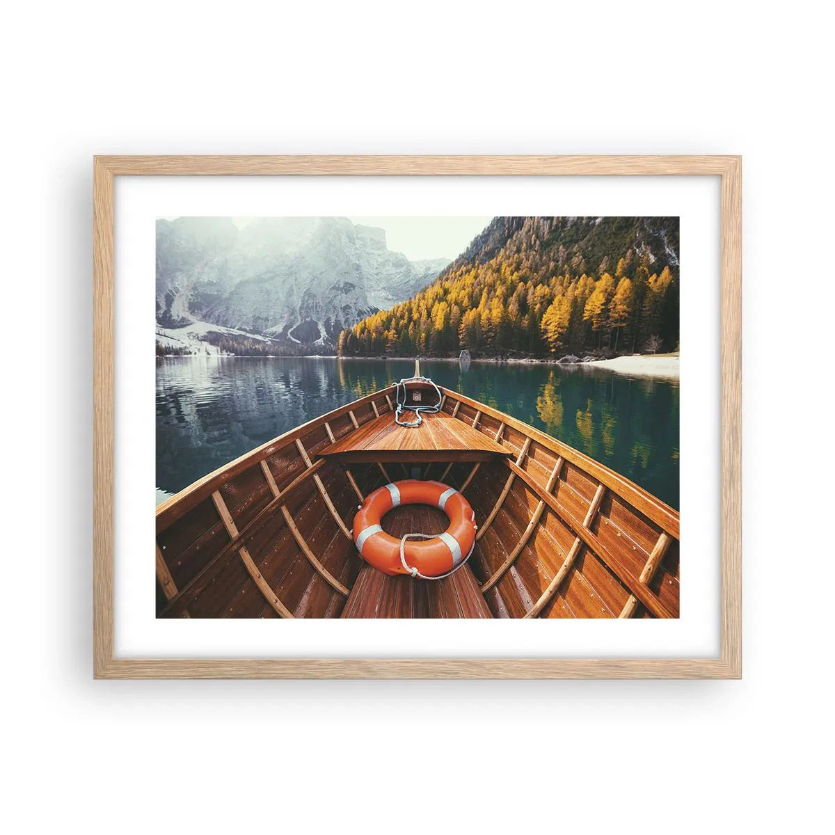Een poster in een licht eiken lijst - Bergtocht - 50x40 cm