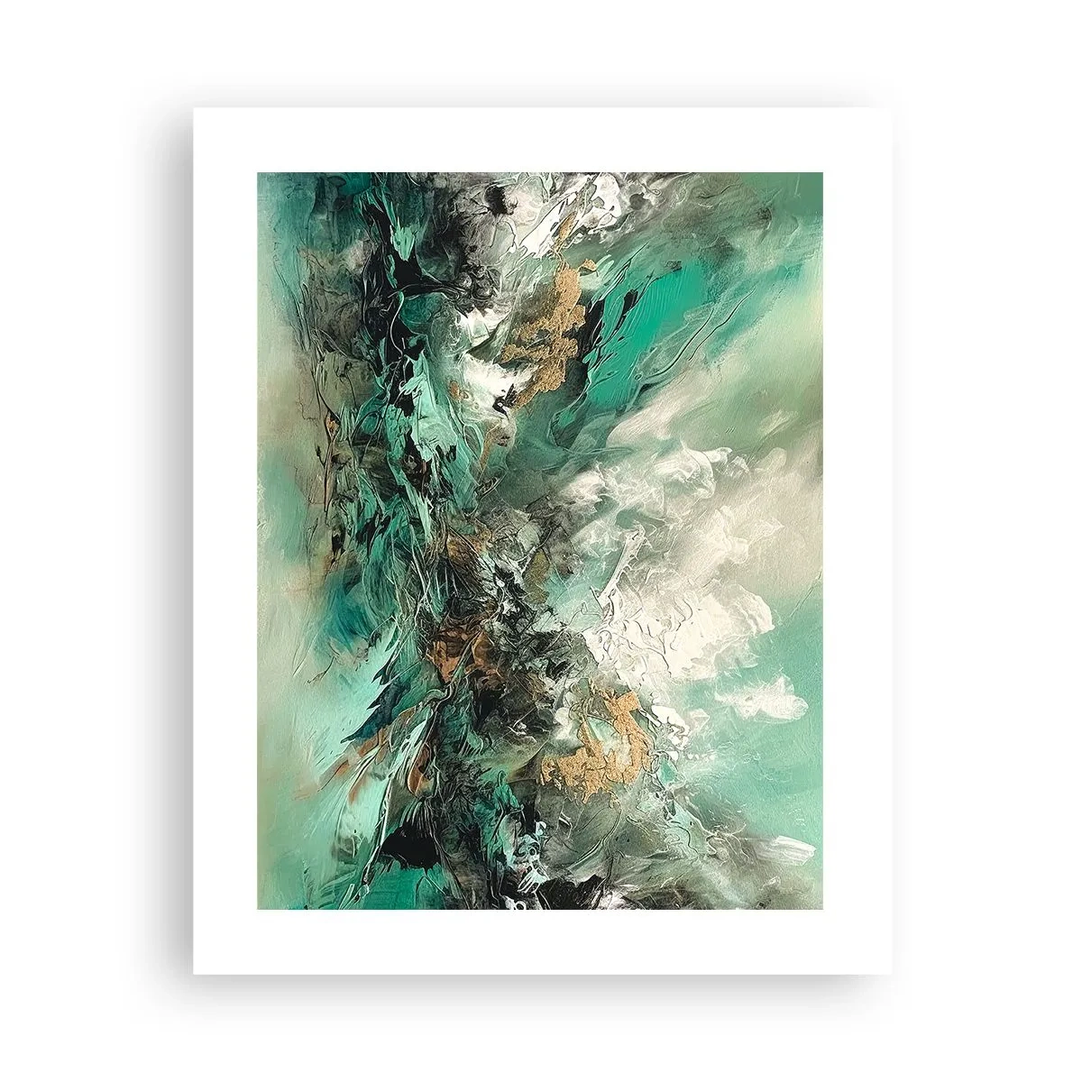 Poster - Emerald en zwarte branding - 40x50 cm