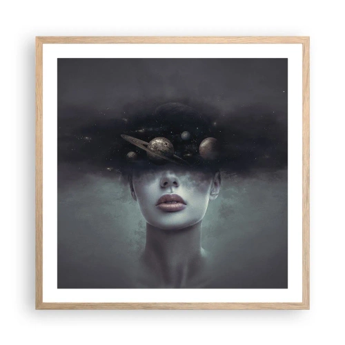 Een poster in een licht eiken lijst - En de planeten worden gek... - 60x60 cm