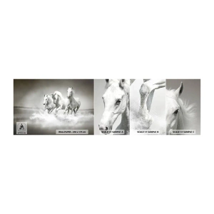 Fotobehang Monster Zelfklevend Deluxe Sticker - Witte waanzin - Dieren, Paarden, Natuur - 100x30 cm