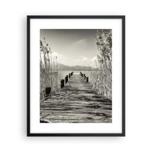 Poster in een zwarte lijst - In de stilte van het gras - 40x50 cm