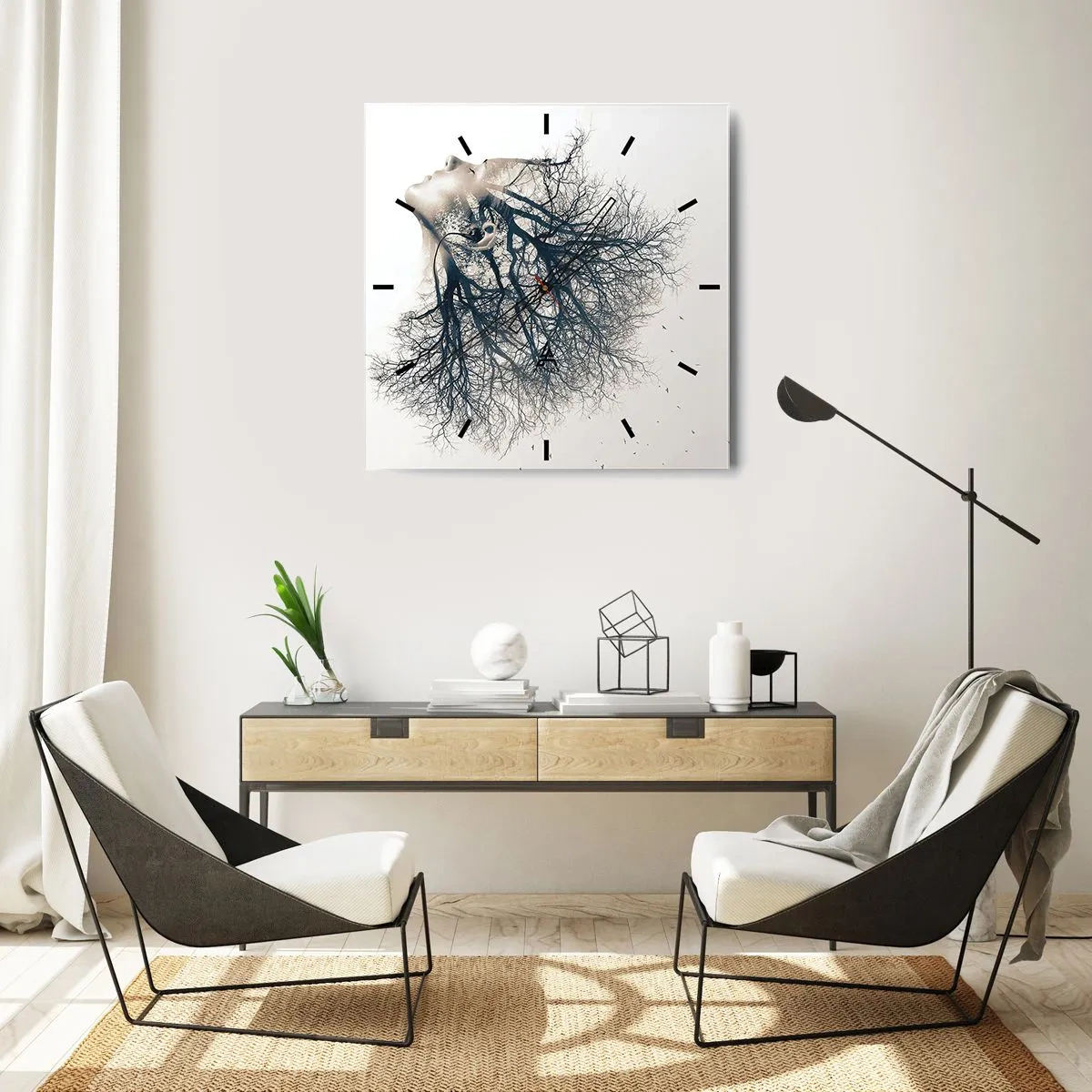 Wandklok - Klok - Luisteren naar het gefluister van bomen - 30x30 cm