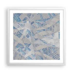 Poster in een witte lijst - In een blauwgrijs labyrint - 50x50 cm