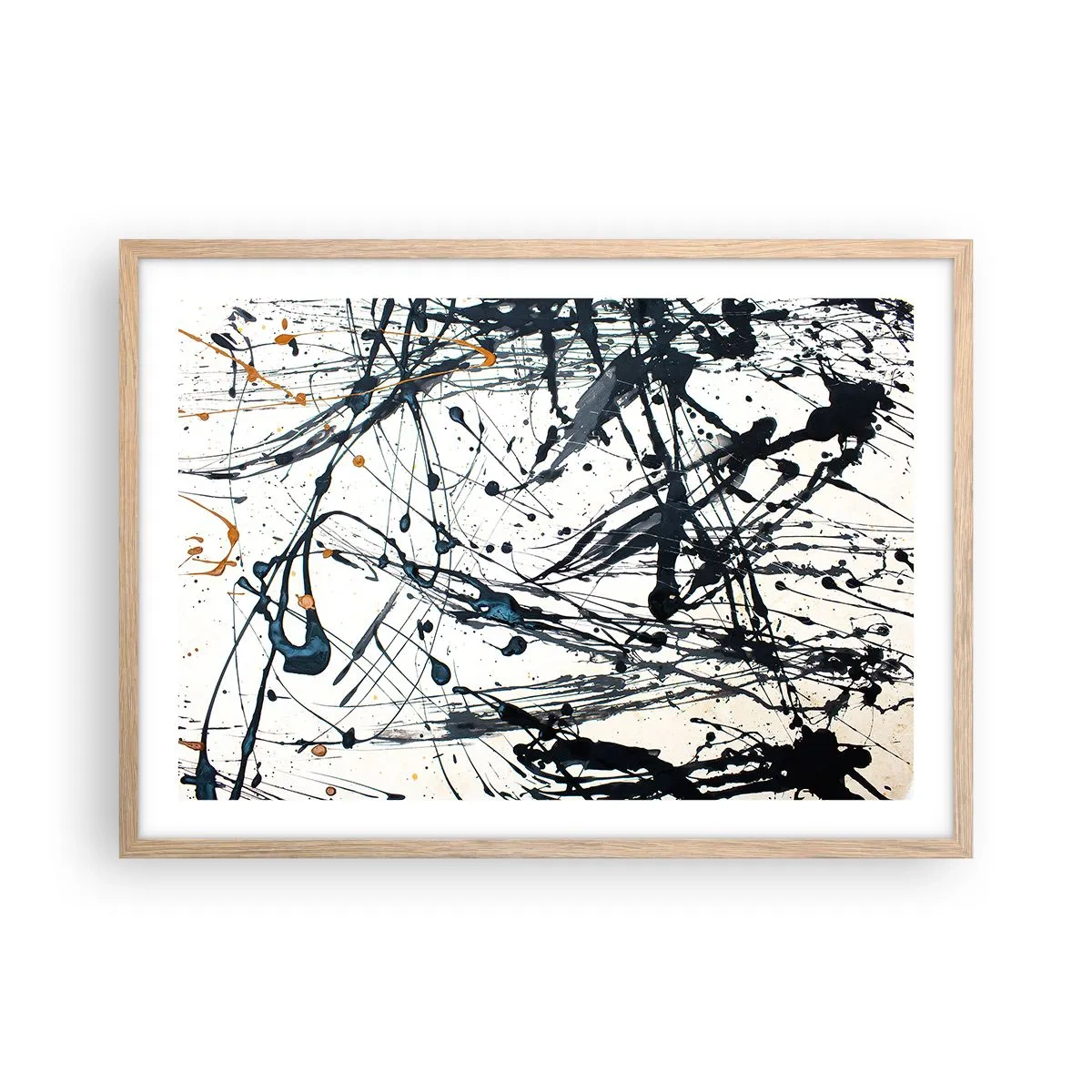 Een poster in een licht eiken lijst - Expressionistische abstractie - 70x50 cm