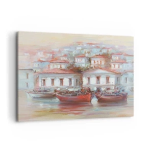 Schilderen op canvas - Gelukkige stad - 100x70 cm