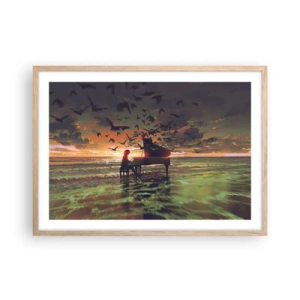 Een poster in een licht eiken lijst - Concert voor piano en golven - 70x50 cm