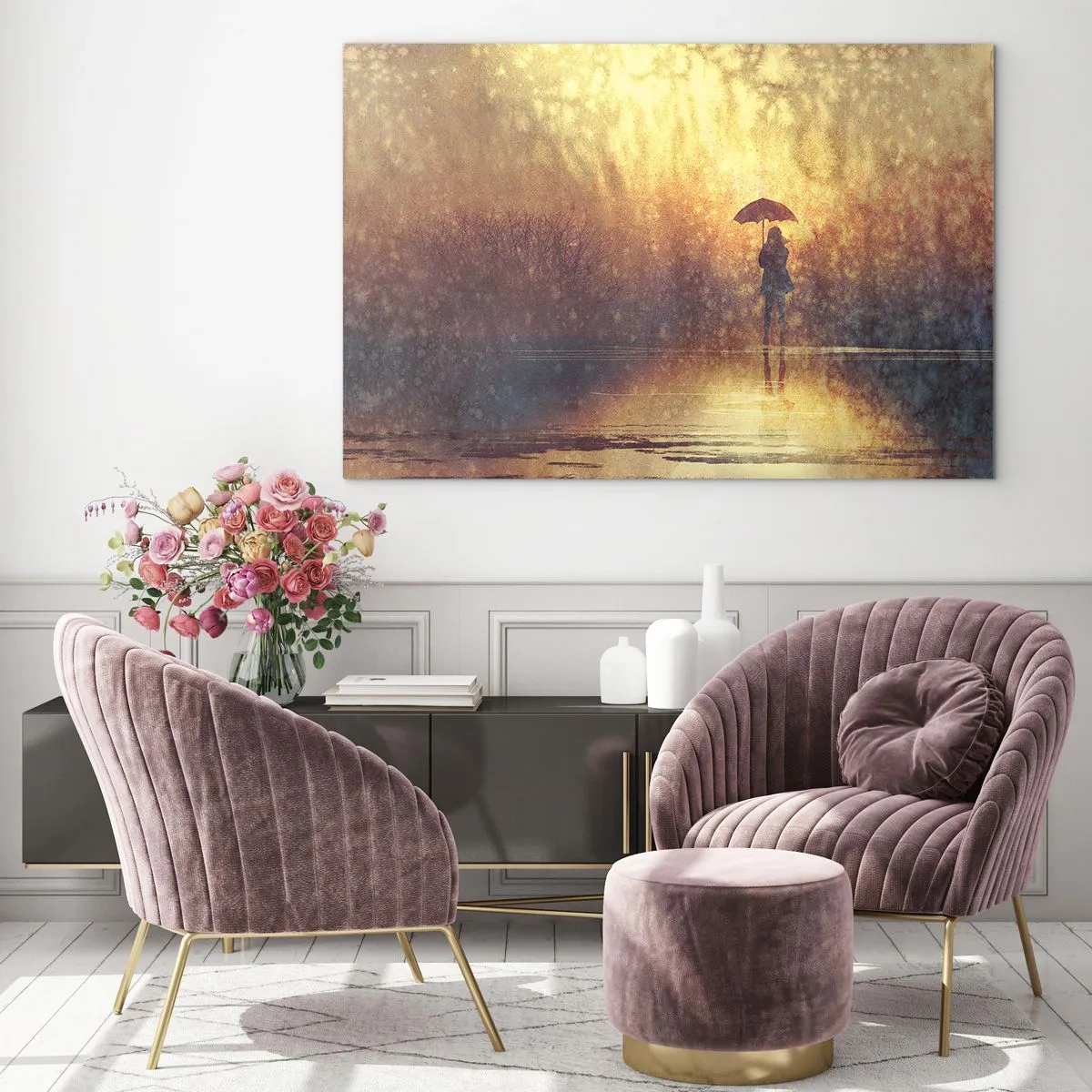 Schilderen op glas - Ik voel dat iemand naar me kijkt - 100x70 cm