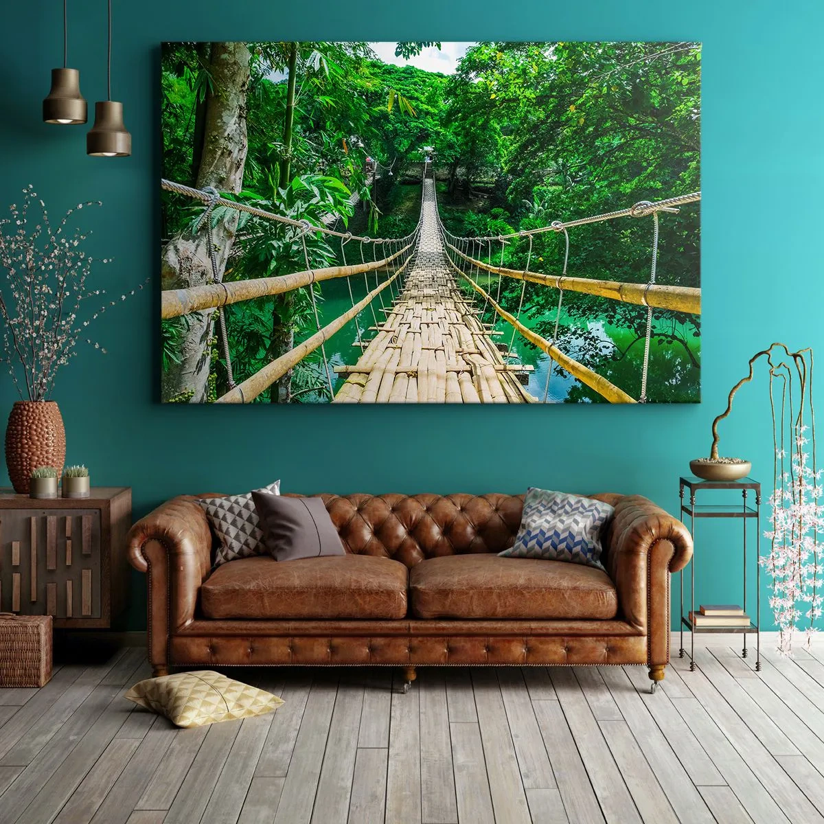 Schilderen op canvas - Apenbrug over de green - 120x80 cm