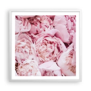 Poster in een witte lijst - Knuffelend en geurig - 60x60 cm