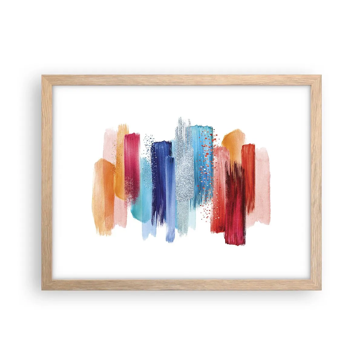 Een poster in een licht eiken lijst - Omhoog en omlaag - 40x30 cm
