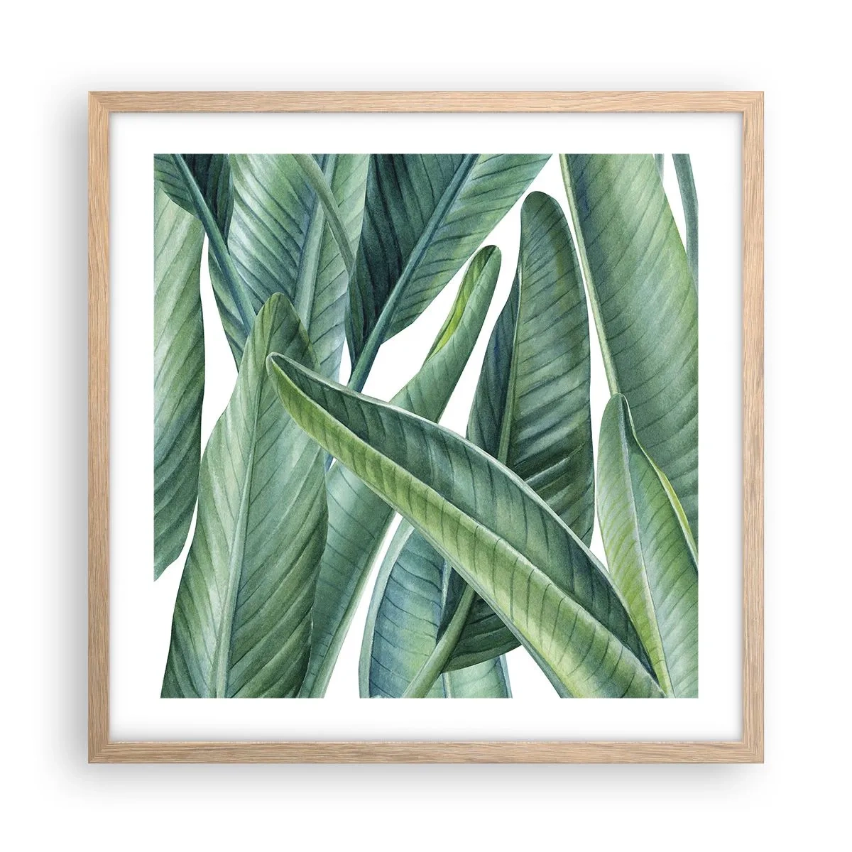 Een poster in een licht eiken lijst - Groen zelf - 50x50 cm