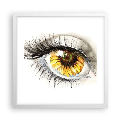 Poster in een witte lijst - Een look zo warm als de zomer - 40x40 cm