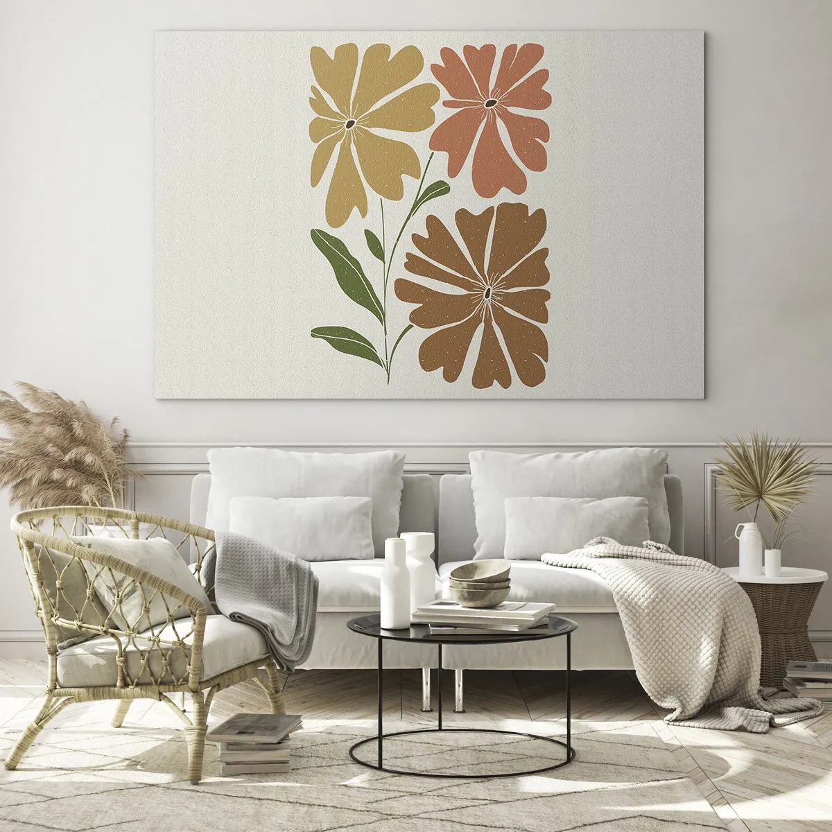 Schilderen op glas - Natuur en geometrie - 100x70 cm