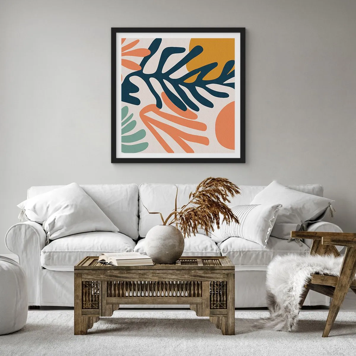 Poster in een zwarte lijst - Koraalzeeën - 30x30 cm