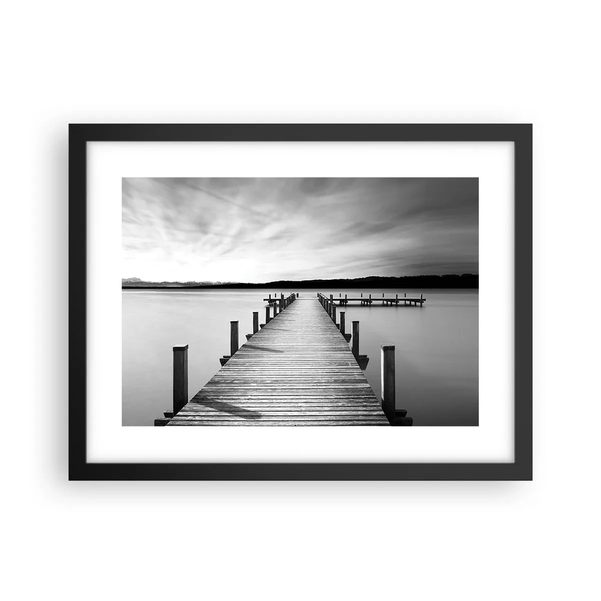 Poster in een zwarte lijst - Bij de waterput - vrede - 40x30 cm
