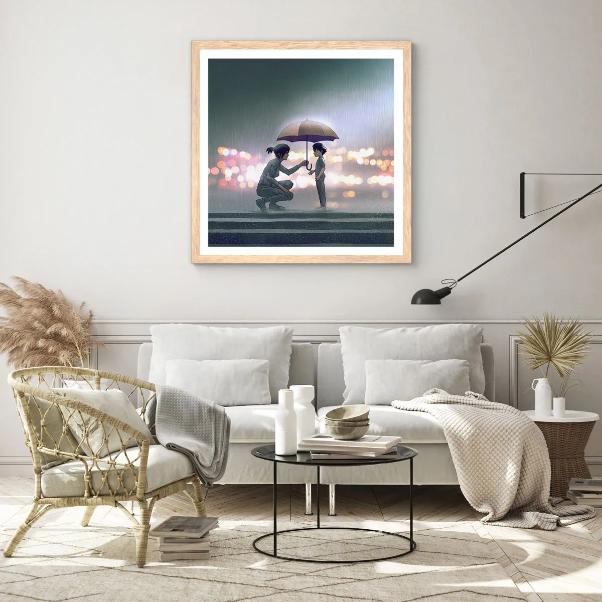 Een poster in een licht eiken lijst - En het is goed nu - 40x40 cm