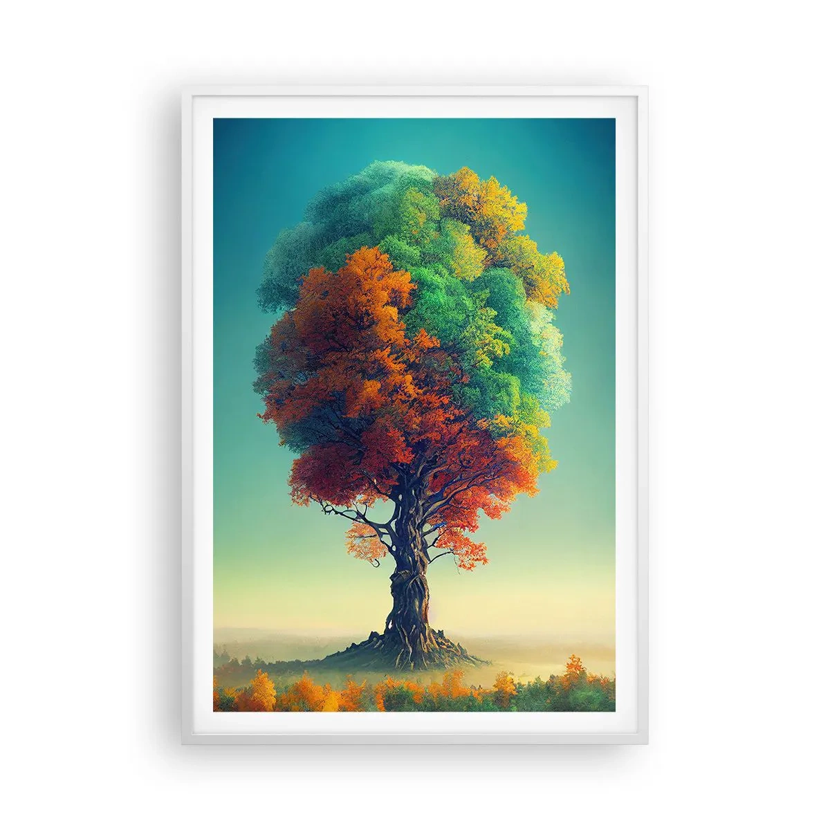 Poster in een witte lijst - Eik – de vader van de natuur - 70x100 cm