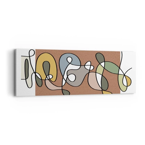 Schilderen op canvas - Abstractie die het glimlachen waard is - 90x30 cm