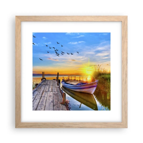 Een poster in een licht eiken lijst - Ik zie je morgen - 30x30 cm